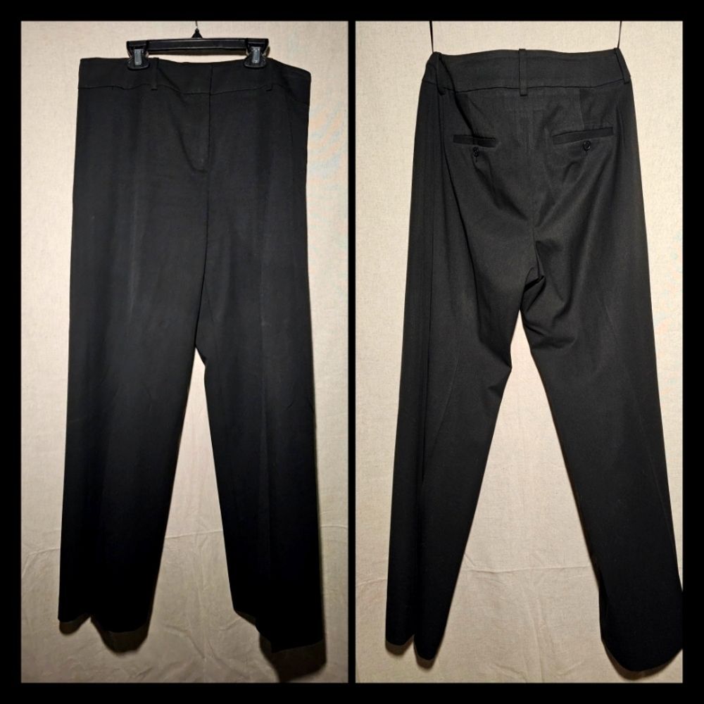 Jones New York Signature Women's Size 12 Trousers Black Wide Leg
